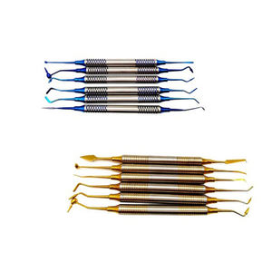 Espátulas de Resina Compuesta Dental de 6 Piezas, Acero Inoxidable con Revestimiento de Titanio JS-FI-004 Clase I, Uso Clínico, OEM Quirúrgico - Product Image 1