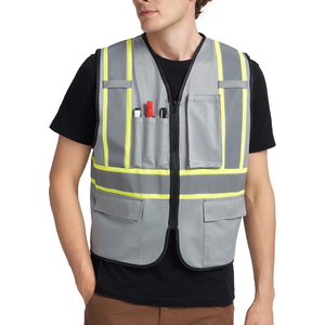 Bright Safety Vest High Vis Reflective Gear For Environmental Services Waste Management Staff <b>Construction</b> Site Maintenance - Product Image 4