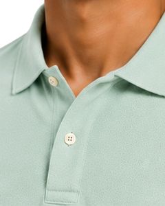 Polo Verde Menta para Hombre, Manga Corta, Tela Piqué de Algodón, Diseño Jacquard Informal, Cuello Camisero, Lujoso, Verano, Personalizado - Product Image 3