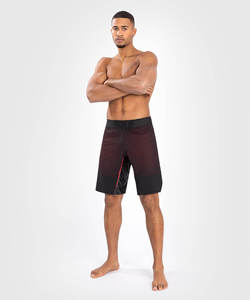Pantalones Cortos Deportivos para Hombre, Negros con Estampado Geométrico Rojo, Sublimación, Secado Rápido, 100% Poliéster, Cintura Media, Cierre Elástico Lateral - Product Image 2
