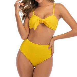 Ensemble de bikini personnalisé pour filles, dernier design, couleur unie, ensemble de bikini pour femmes à prix de gros, maillot de bain une pièce pour l'été - Product Image 1