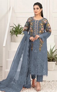 Elegante Salwar Kameez Moderno de Seda Bordado Semisellado con Lentejuelas y Trabajo Khatli para Mujer, Ideal para Bodas, Fiestas y Eventos, de Secado Rápido - Product Image 4