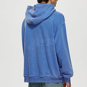 Wholesale Acid Wash <b>Hoodies</b> For Men Cotton Fleece <b>Oversized</b> Pullover <b>Long</b> Sleeve Casual Hooded Tops Custom Streetwear Apparel - Product Image 4