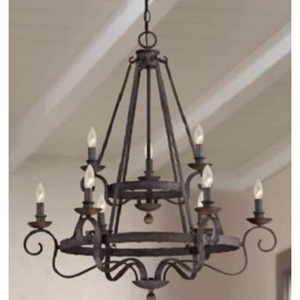 Lustre en fer forgé luxueux avec huit bougies pour la décoration de la maison - Product Image 1