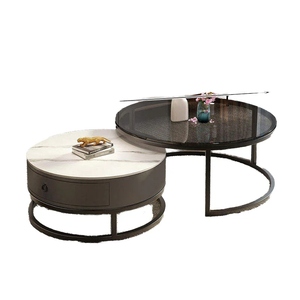 Table basse ronde en métal durable de style italien moderne avec un design élégant pour la décoration de salon - Product Image 4