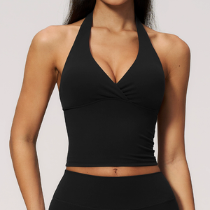 Soutien-gorge de sport côtelé sans armatures à maintien élevé pour femme PIHA SPORTS, avec coussinets amovibles, extensible dans quatre directions et respirant - Product Image 6