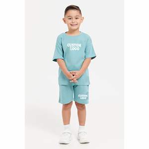 Ensemble de shorts à manches courtes imprimés personnalisés pour enfants - Motif imprimé uni - Ensemble de vêtements confortables pour enfants - Product Image 1