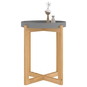 Mesa de centro pequeña gris de madera de ingeniería con madera de pino maciza, elegante y duradera - Product Image 3