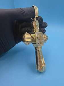 Colgantes de cruz religiosa con moissanita VVS, colgante de cruz personalizado, colgante de plata 925 estilo hip hop, joyería cristiana para regalo de comunión. - Product Image 3