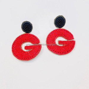 Boucles d'oreilles goutte cône de crème glacée en plaqué or perlé coloré fait à la main mignon forme de coeur femmes filles idée cadeau parfaite - Product Image 4