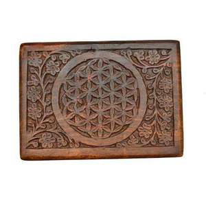 Boîte de rangement en bois sculpté à la main, boîte décorative rectangulaire, organisateur multifonction, boîte cadeau de table - Product Image 6