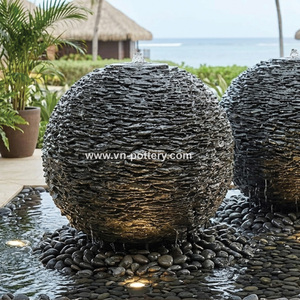 Jardinières empilables en béton écologiques modernes en gris/noir/blanc, lot de 2/3 pour une utilisation en intérieur/extérieur - Product Image 1