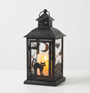 Linterna de metal vintage para Halloween con diseño de murciélago, color negro, para decoración del hogar, linterna colgante y de pie. - Product Image 3