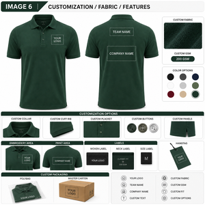 Polo athlétique en tissu anti-humidité avec patte de boutonnage, logo brodé personnalisé, vente en gros, OEM, pour équipes privées, Nouveauté - Product Image 2