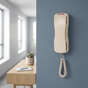 Téléphone mural beige en plastique, portable, pour hôtels - Product Image 1