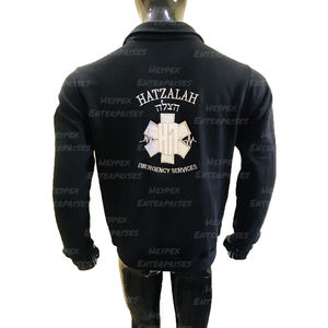 Wholesale <b>Men's</b> Stand Collar Winter Bomber <b>Jackets</b> Casual Wear Cotton/Polyester Track <b>Suits</b> in <b>Black</b> Color Embroidery Decoration - Product Image 5