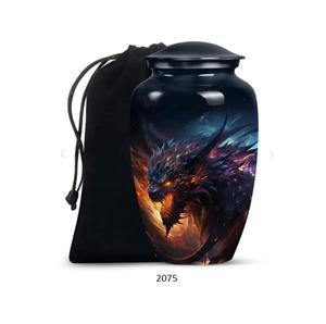 Urne funéraire Dragon de la Forêt pour adultes, homme et femme, urne commémorative pour cendres de maman et de papa, urne décorative bleue - Product Image 2