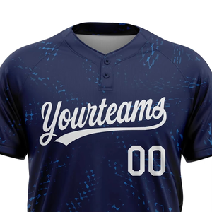 เสื้อเบสบอลแบบสองกระดุม ระบายอากาศได้ดี พิมพ์ลายตามสั่ง เสื้อซอฟต์บอลคอวี ปักชื่อและหมายเลขได้ คุณภาพสูง สำหรับทีม - Product Image 3