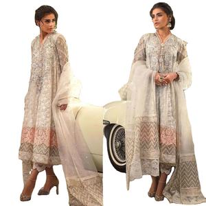 2022 Venta caliente vestido de novia indio paquistaní Salwar Kameez traje hecho de seda rayón viscosa tejido a mano para ocasiones especiales - Product Image 1