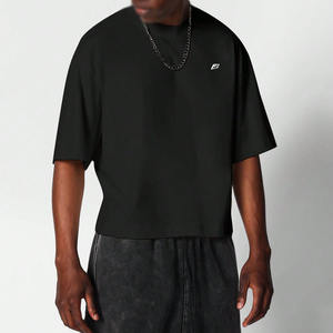 T-shirt pour homme, logo personnalisé, fabricant, streetwear, col rond surdimensionné, tee-shirt en coton lourd, t-shirt de haute qualité pour homme - Product Image 1