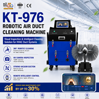 Robot de nettoyage de conduits d'air HVAC KT-976 avec caméra à brosse, enregistrement vidéo, machine à vide pour conduits carrés et rectangulaires
