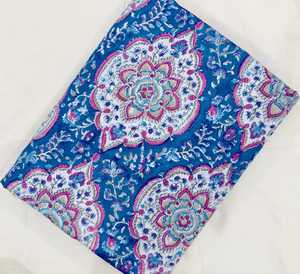 Wholesale Indian Handmade Eco-Friendly Cotton Fabric Jaipur Sanganeri Hand <b>Block</b> <b>Printed</b> For Dresses Curtains Covers Home Decor - Product Image 3