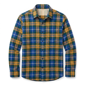Camisa de Franela a Cuadros de Manga Larga para Hombre, Cuello Camisero, Botones, Estilo Casual, Transpirable, Precio al por Mayor - Product Image 6