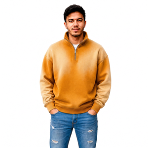 Fabricant de vêtements streetwear vintage pour hommes avec fermeture éclair courte effet délavé, vente en gros, marque privée, OEM, fournisseur d'habillement, usine - Product Image 3