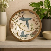 Bol en bois artisanal de luxe, ensemble de cuillères fabriquées en Inde, impressions personnalisées en émail, écologiques, durables, produits pour mariage et fête