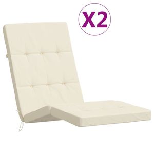 Juego de 2 Cojines para Silla de Jardín de Tela Oxford Crema, Cojines de Espuma y Fibra para Exteriores - Product Image 2