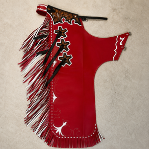Custom Genuine Leather High Waist Full Length Unisex Chaps Fringe Custom Logo Western Cowboy Riding Festival Use <b>Handmade</b> Tassel - Product Image 1