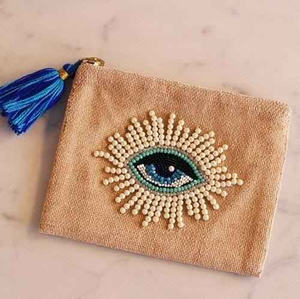 Custom Embroidered Christmas Coin Purse with Zipper Closure Personalized <b>Red</b> Green Seed Beads and <b>Sequins</b> Beaded Pouch - Product Image 1
