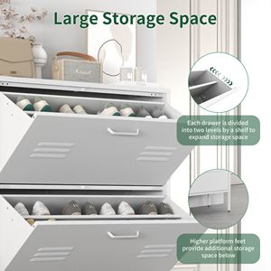 Scarpiera autoportante con struttura in metallo e 3 cassetti ribaltabili, organizer per ingresso, corridoio, foyer o altro. - Product Image 5