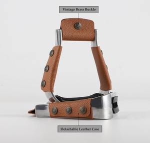 Estribos de Acero Inoxidable Estilo Western con Almohadilla de Cuero Antideslizante para Reducir la Presión en el Tobillo - Product Image 3