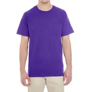 T-shirts pour hommes en polyester et coton violet, personnalisables OEM, vêtements pour hommes, sport d'été, t-shirts décontractés unis surdimensionnés à col rond pour homme - Product Image 1
