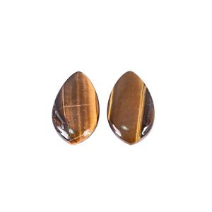 Pierre précieuse naturelle œil de tigre, 19,5 carats, forme poire, 20x12 mm, cabochon à dos plat pour la fabrication de bijoux |   1 pièce - Product Image 2