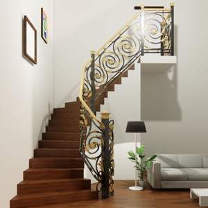 Rampe d'escalier moderne en acier inoxydable avec rails d'escalier renforcés et pièces d'escalier de précision pour usage en villa - Product Image 1