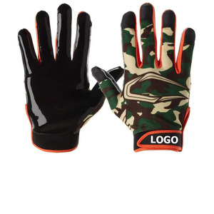 Leather Football <b>Gloves</b> Wide Receivers Training Sticky Palm Grip Winter Breathable Hand Grips <b>Touchscreen</b> Compatible Hook Loop - Product Image 1