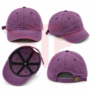 Vintage Washed Canvas Waterproof Baseball Cap 6 Panel Adjustable Unisex Dad <b>Hat</b> Gold Copper Buckle 54-56cm Spring <b>Summer</b> Casual - Product Image 1