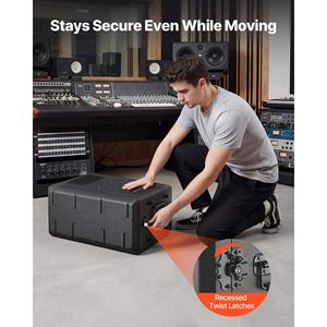 Estuche de Rack 4U con Profundidad Reducida de 12 Pulgadas, Construcción de Polietileno, Estuche de Transporte Empotrado para Micrófono e Instrumentos - Product Image 5