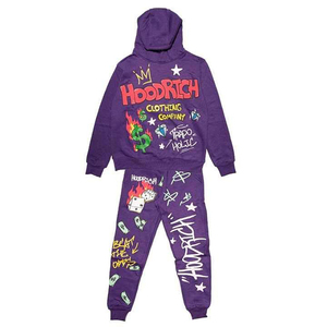 Conjunto Deportivo con Capucha Hoodrich Morado, Estampado, Estilo Urbano para Adultos, Ropa de Otoño - Product Image 3