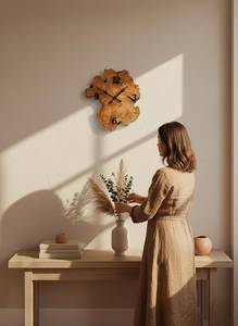 Handmade Olive Wood Wall Art - <b>Large</b> Natural Edge Clock - Product Image 4