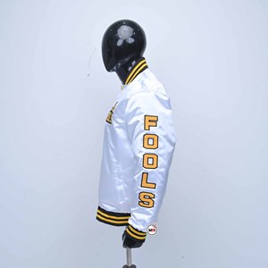 Chaqueta Varsity Blanca Más Vendida, Estilo Preppy para Hombre, Letras Bordadas en la Parte Delantera, Corte Regular, Ropa Casual de Otoño con Servicio OEM - Product Image 3