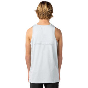 Débardeur de sport d'été unisexe en coton blanc uni de haute qualité pour hommes et femmes, tricoté, avec col en V évidé, pas cher - Product Image 2