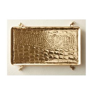 Ensemble de 2 plateaux de service ovales en bois avec poignées en métal noir, plateau décoratif pour la salle à manger et la décoration intérieure - Product Image 6