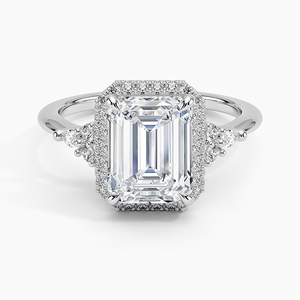 แหวน BOJ รุ่น 056 ทรง Emerald Cut เงินแท้ 925 ประดับเพชร Nadia Halo 2 กะรัต สี D ความสะอาด VVS1 มอยส์ซาไนต์ รับรองโดย GRA ราคาประหยัด แหวนแต่งงาน - Product Image 1