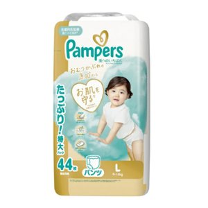 แพมเพิส พรีเมี่ยม บิ๊ก แพ็ค รุ่นใหม่ล่าสุด ผลิตในญี่ปุ่น P&G ไซส์ L (9-14 กก.) – แพ็คใหญ่พิเศษ 44 ชิ้น อ่อนโยนต่อผิว - Product Image 1
