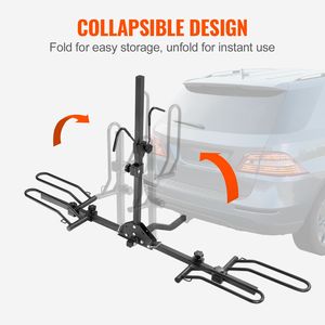 Porte-vélos à fixation sur attelage, capacité maximale 80 lb, pour 2 vélos, style plateforme, avec récepteur de 1,25/2 pouces, inclinable et pliable - Product Image 5