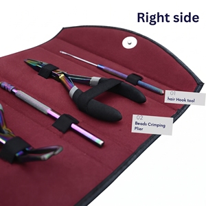 Kit de Herramientas de Acero Inoxidable para Extensiones de Cabello, Alicates para Abrir y Cerrar Microperlas, Gancho para Tirar, Herramienta de Bucle - Product Image 5