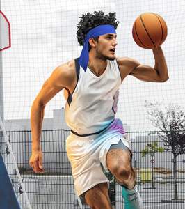 Bandeau de sport antidérapant pour la gym, vente en gros / Bandeau unisexe élastique de couleur unie, fait main, de haute qualité - Product Image 2